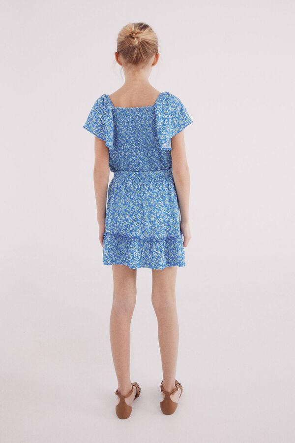 Springfield Kids Saia curta estampada para meninas azul