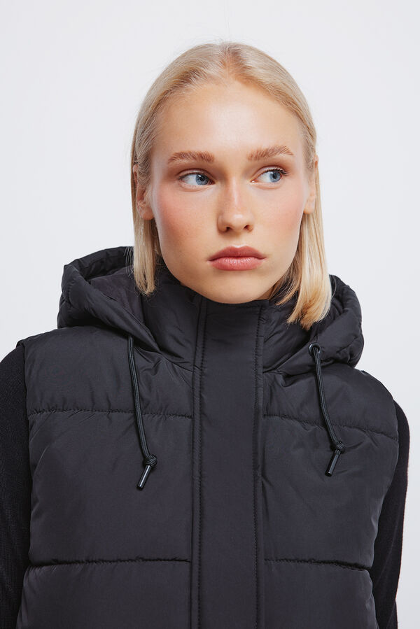 Springfield Colete com capuz em poliéster reciclado preto