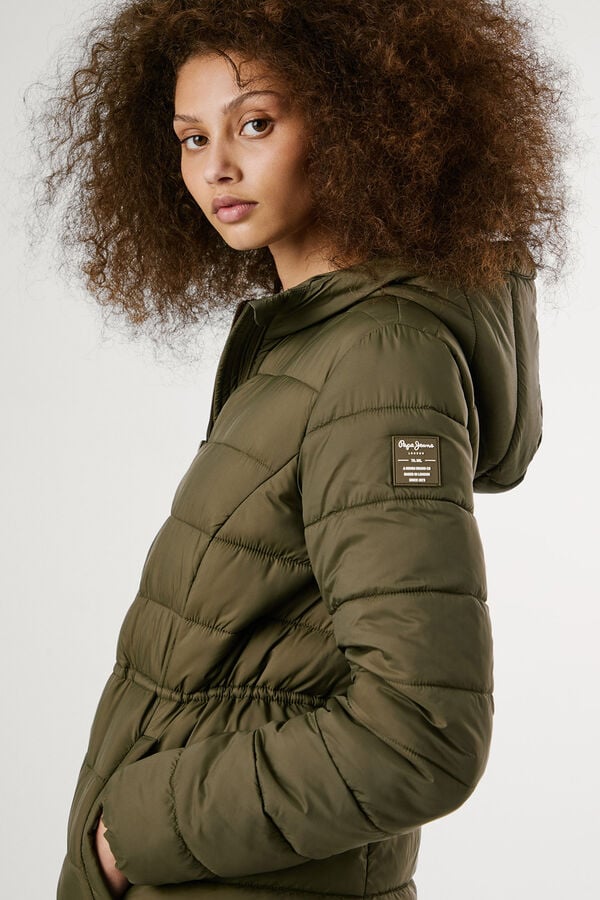 Pepe Jeans Jaqueta longa acolchoada de plumas Caqui escuro
