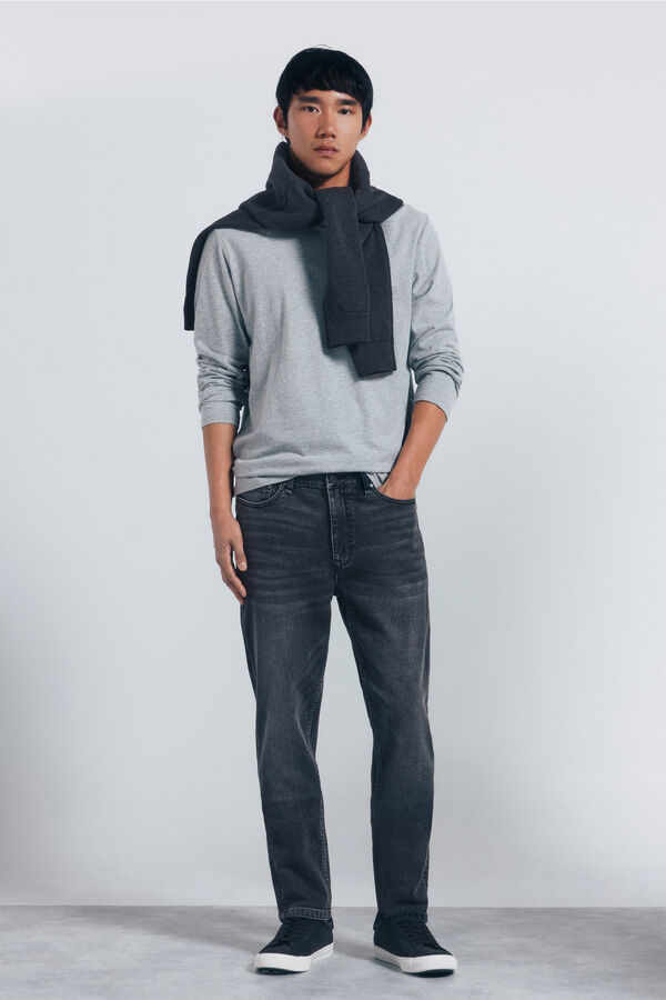 Springfield Calça jeans skinny cinza escuro cinzento