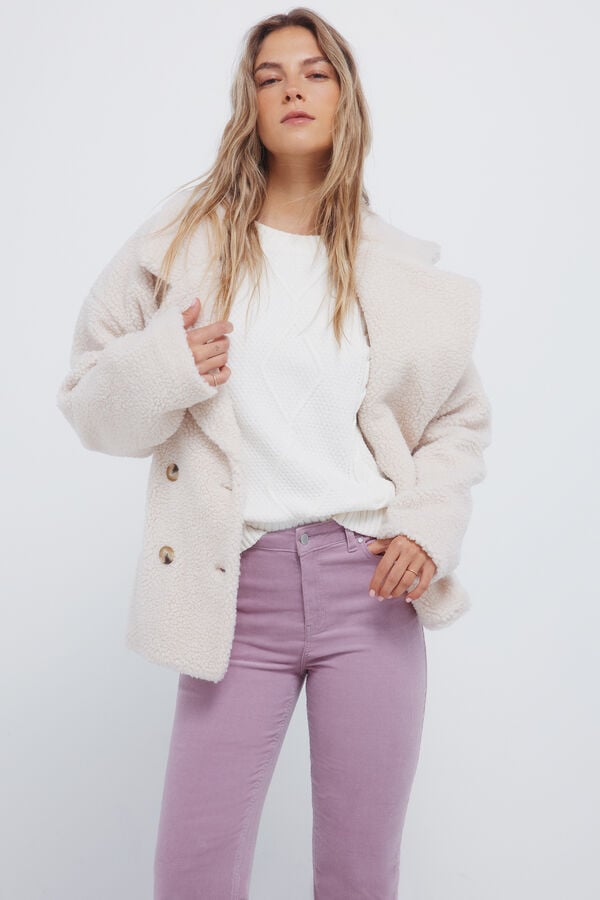 Springfield Calças flare de veludo cotelê rosa