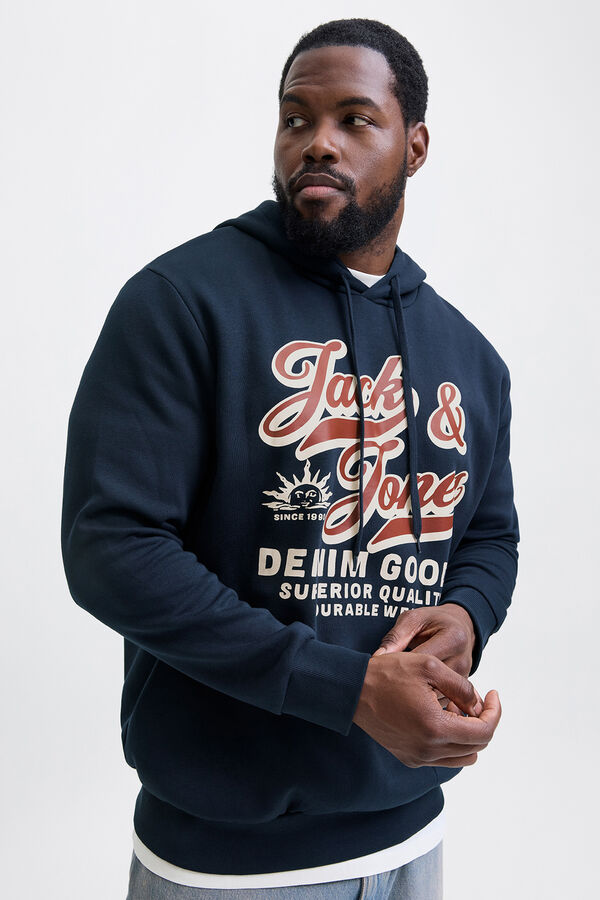 Jack & Jones PLUS Essential hooded sweatshirt blue