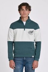 JVZ Sweatshirt de gola alta com meio fecho-&eacute;clair verde