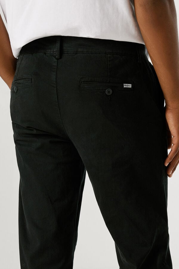 Pepe Jeans  Calças chino slim preto