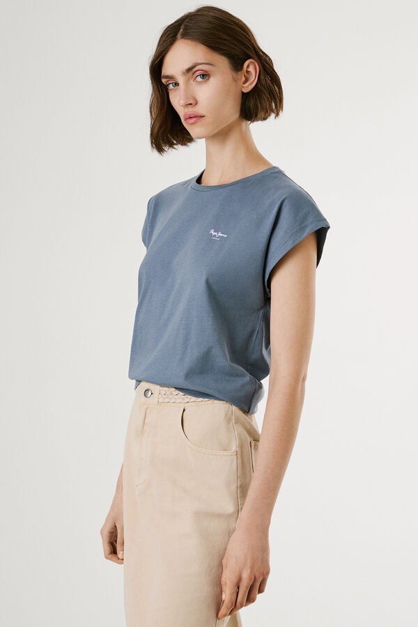 Pepe Jeans Camiseta Logo Estampado Fit Slim azul