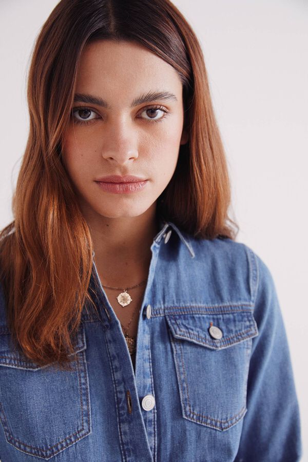 Springfield Denim shirt dress blue