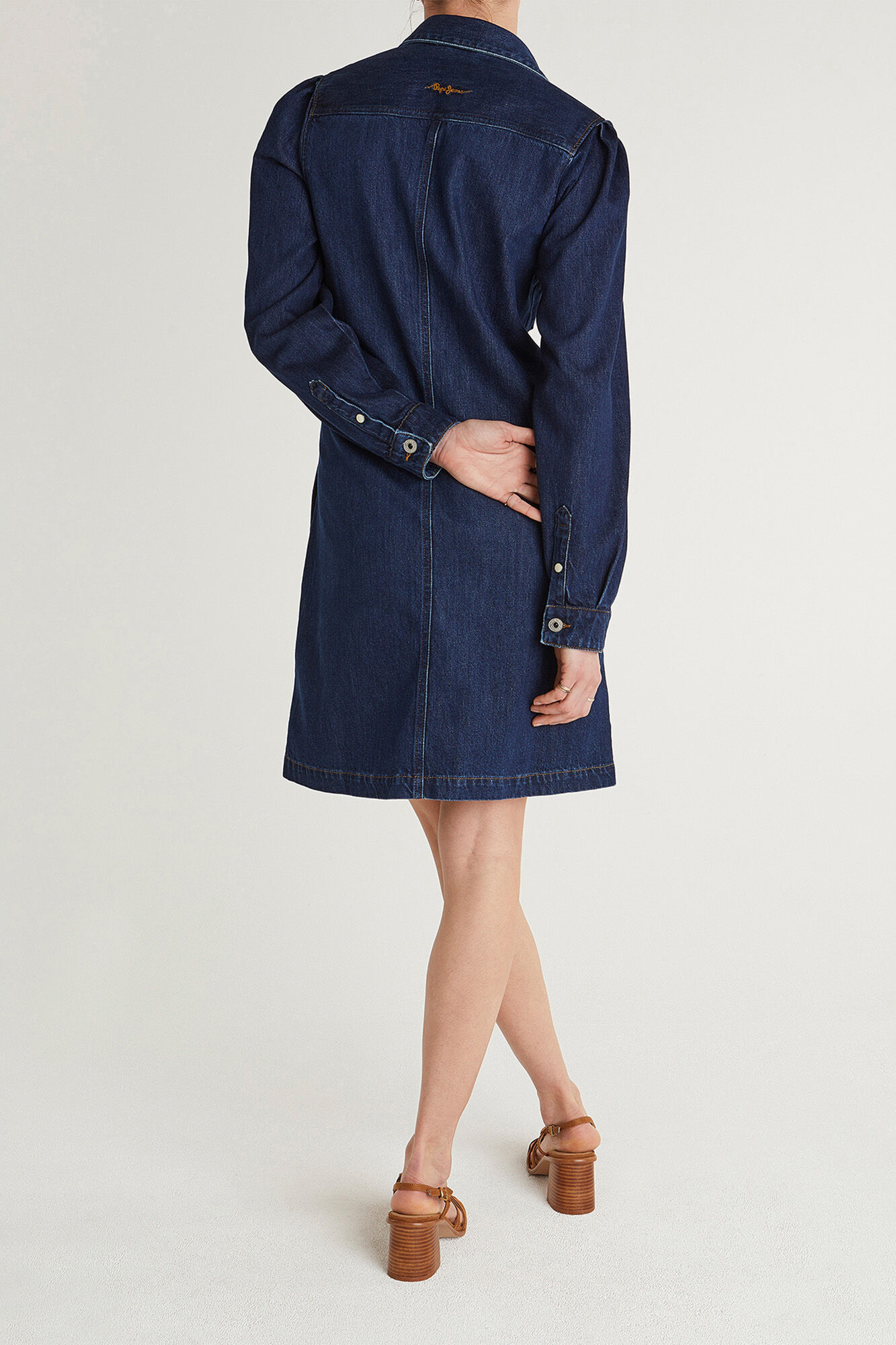 Pepe Jeans Vestido jeans curto de manga comprida