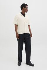 Jack & Jones Polo de crochet com caimento relaxado branco