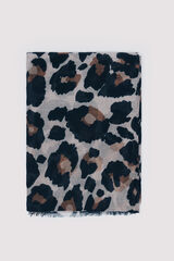 Springfield Lenço de seda estampagem animal cru