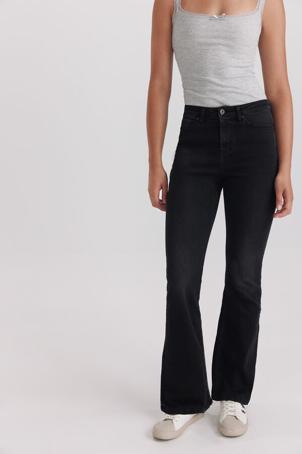 Springfield Jeans bootcut tiro alto negro