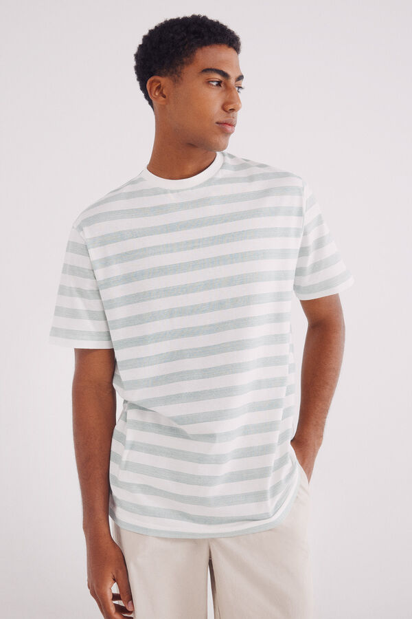 Springfield Camisola microrriscas verde