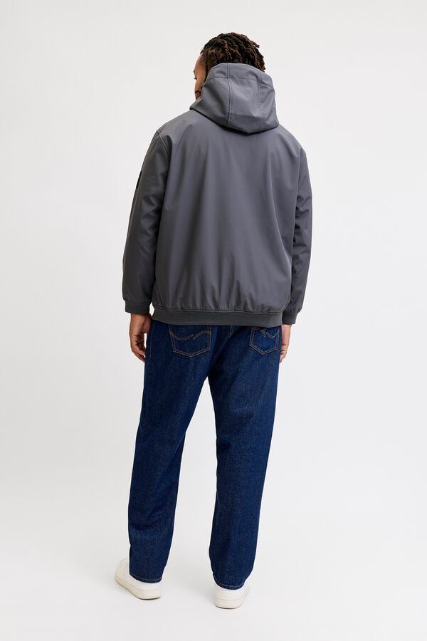 Jack & Jones PLUS Blus&atilde;o softshell com capuz cinzento