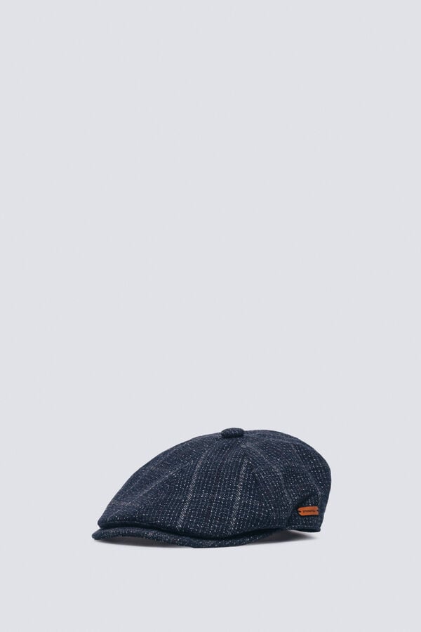 Springfield Boné plano espiga com mistura de lã azul azul