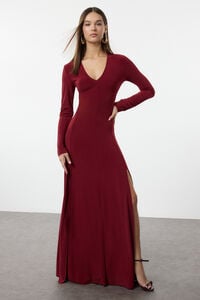 Trendyol Vestido largo con escote en V