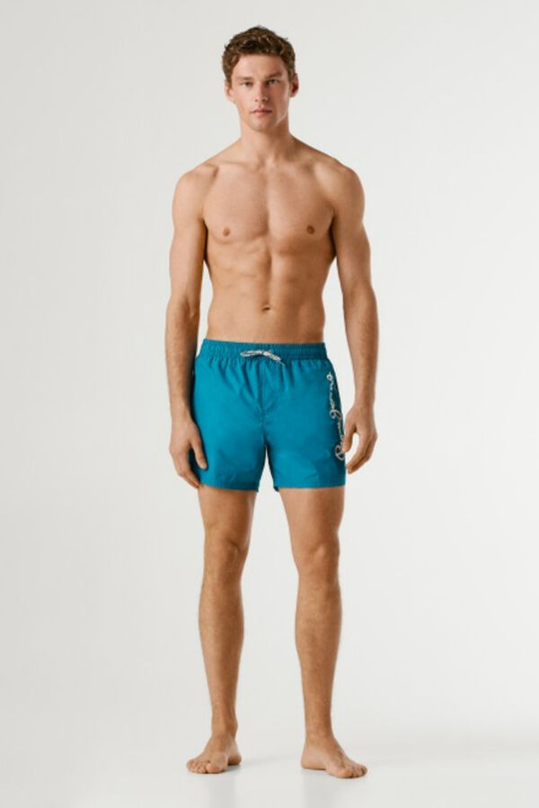 Pepe Jeans Fato de banho liso de secagem r&aacute;pida azul