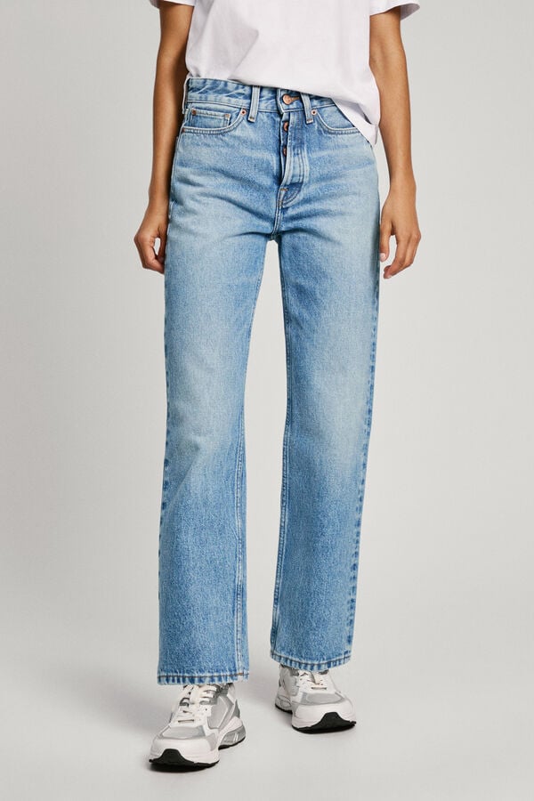 Springfield Straight Jeans HW Vintage  bluish