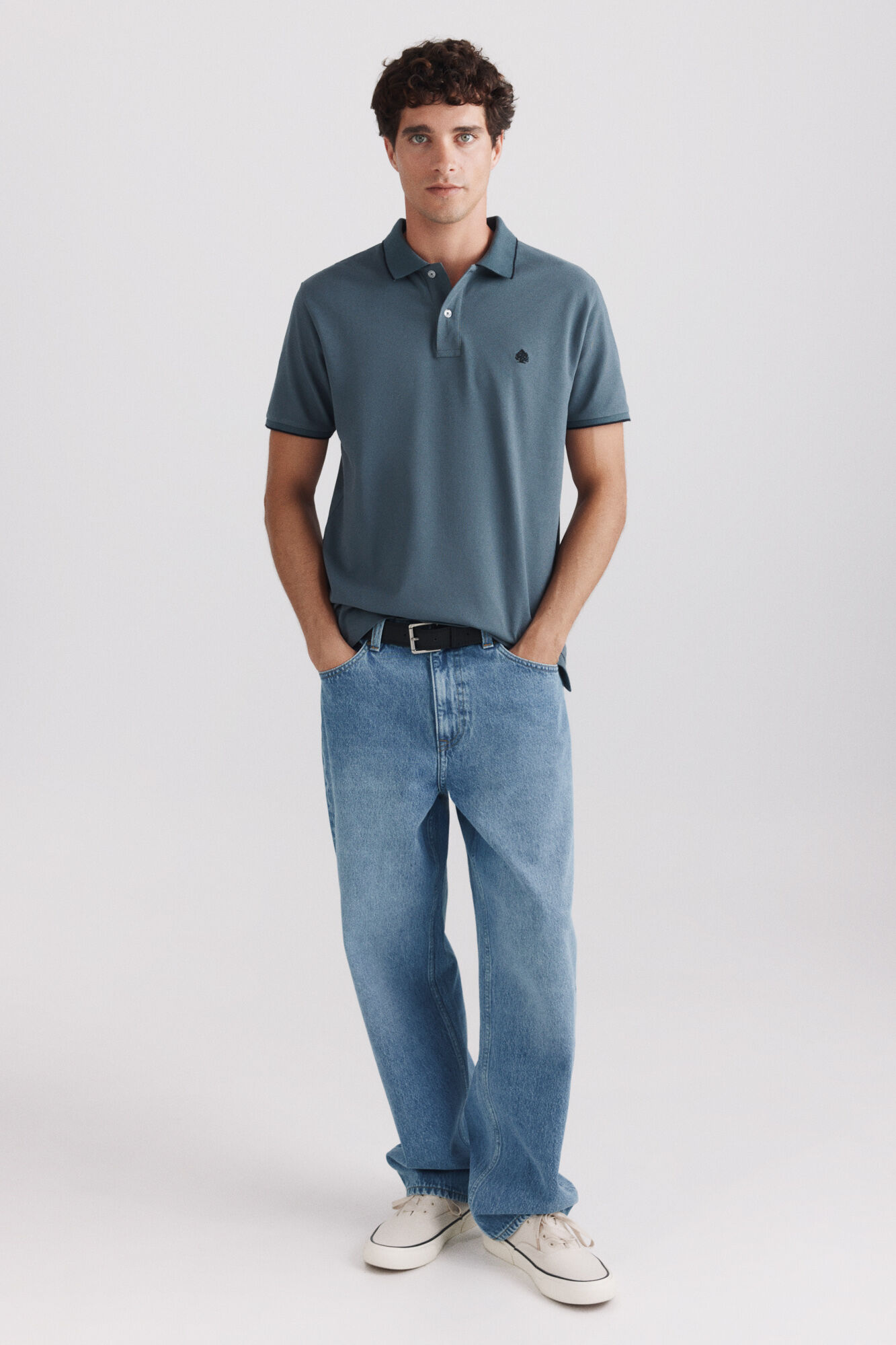 Springfield Polo piqu&eacute; com contrastes slim fit