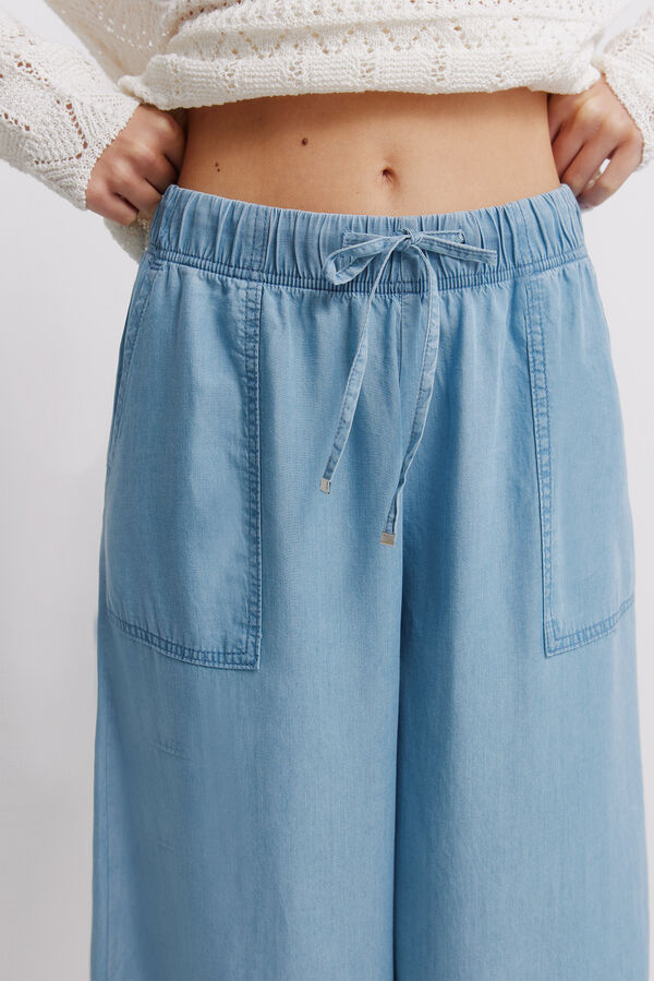 Springfield Cal&ccedil;as denim Tencel com el&aacute;stico azul