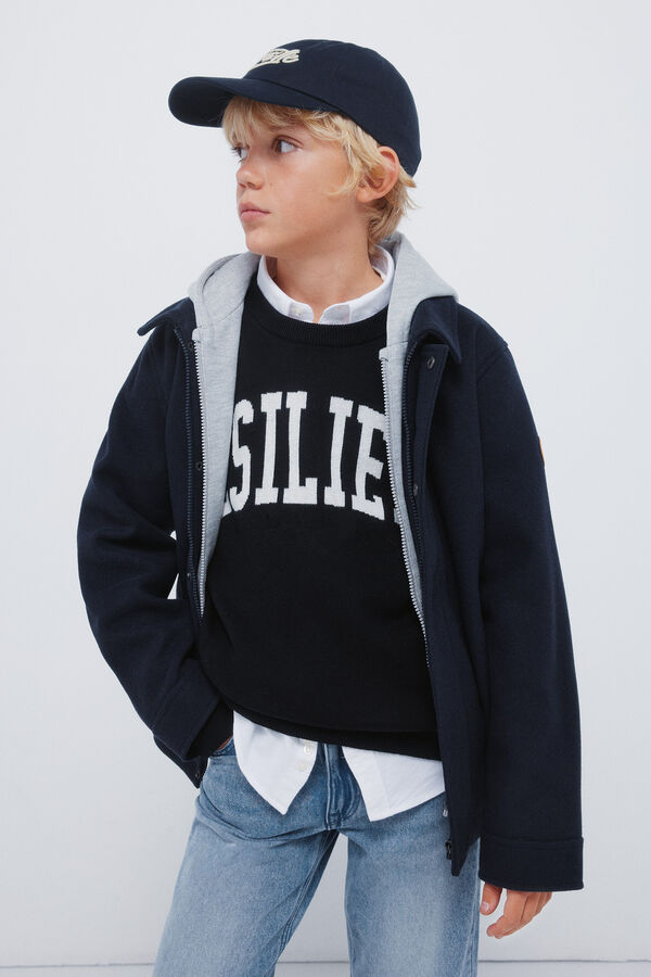 Springfield Kids Parka de tecido infantil azul