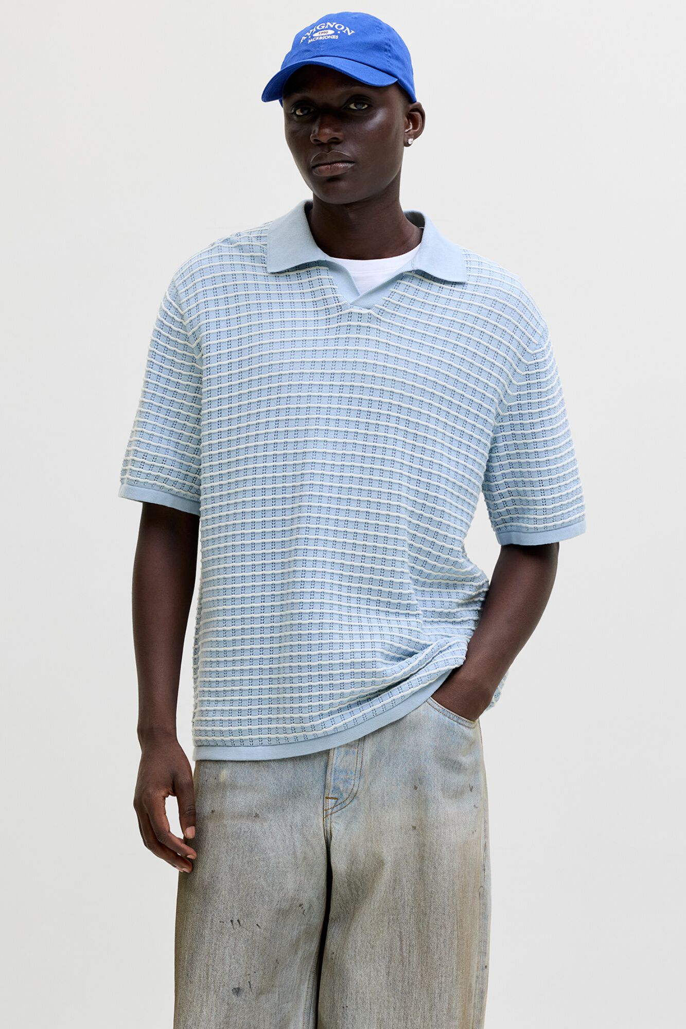 Jack & Jones Polo em malha relaxed fit em algod&atilde;o