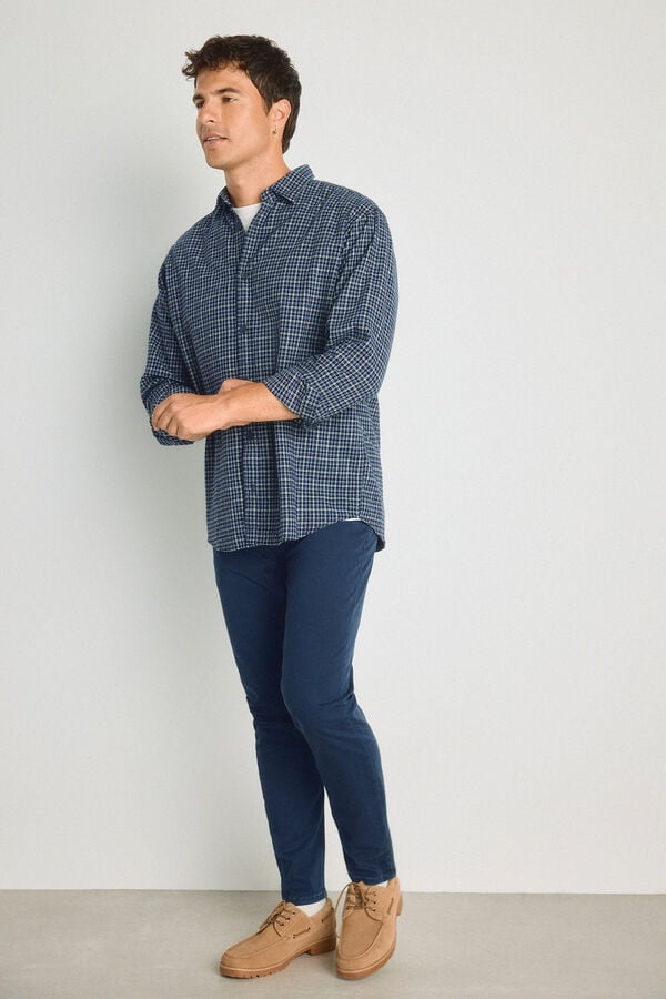 Jack & Jones Camisa aos quadrados azul