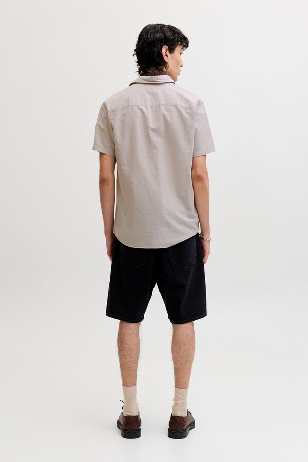 Jack & Jones Camisa regular fit em linho cru