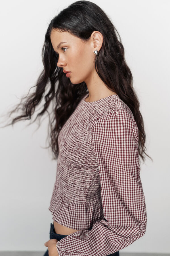 High Spirits Blusa xadrez estampado