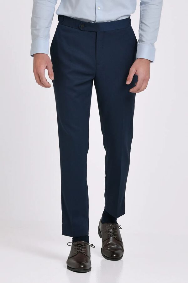 JVZ Cal&ccedil;a de fato com presilhas azul