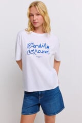 Springfield T-shirt de manga curta "bendito verano" branco