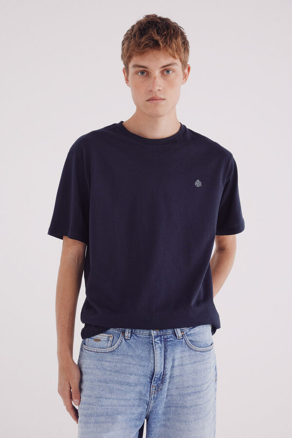 Springfield Camiseta básica com gola redonda azul