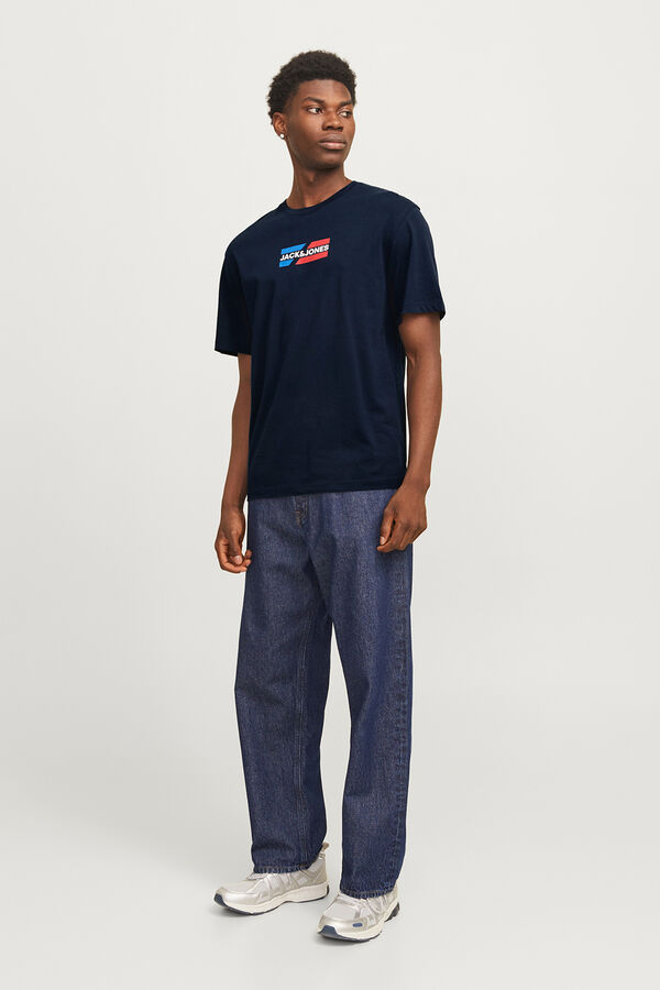 Jack & Jones T-shirt com logo na frente azul