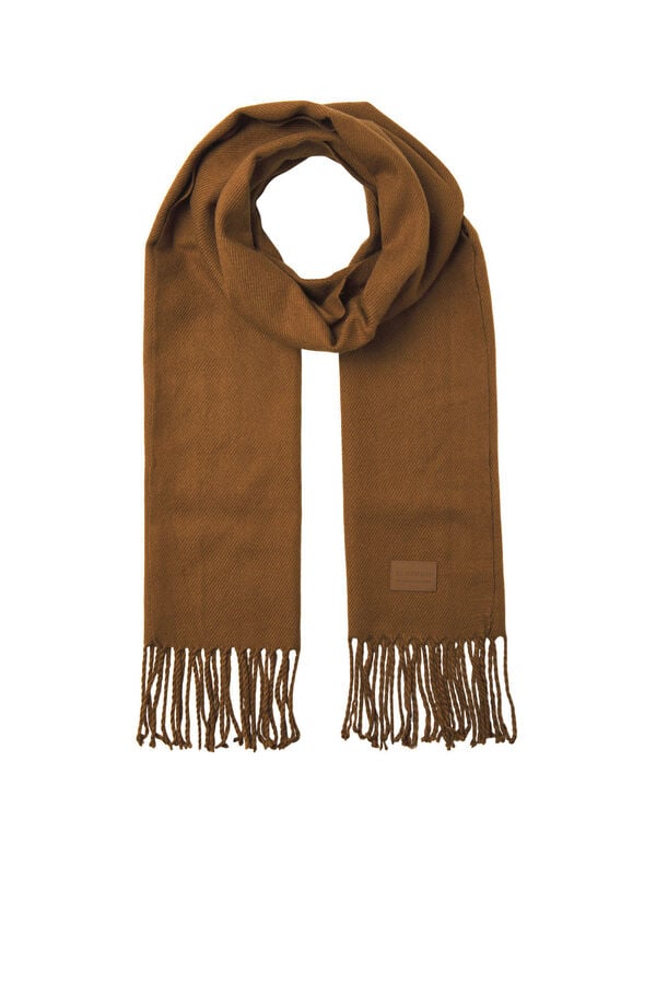 Jack & Jones cachecol franjado castanho