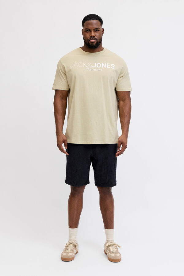 Jack & Jones PLUS T-shirt estampada com logo cinzento