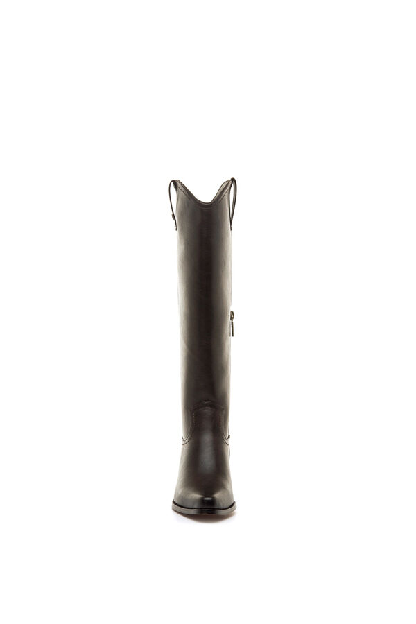 MTNG Botas cowboy de cano alto com salto largo cru