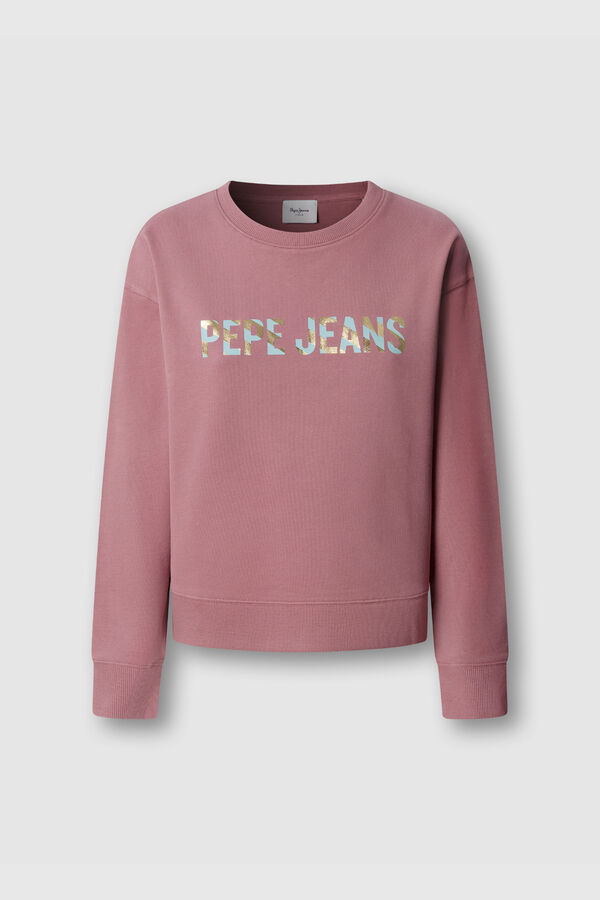 Pepe Jeans Sweatshirt gola redonda logo rosa