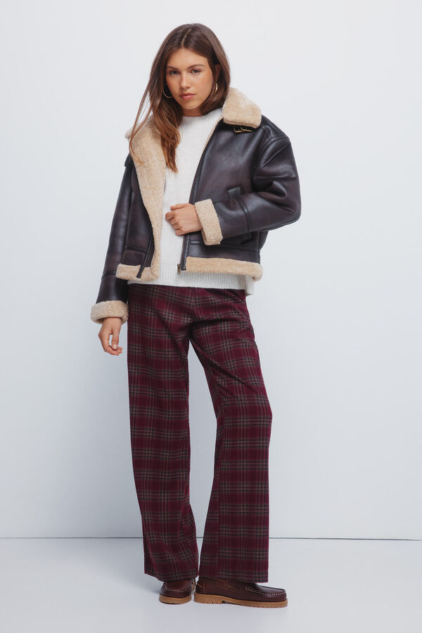 Springfield Camisola liso de gola redonda vison