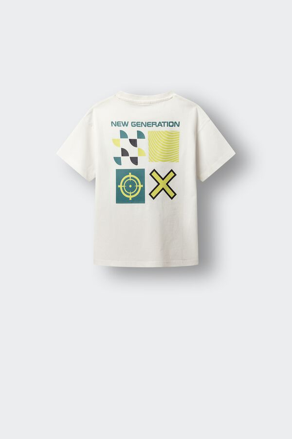 Springfield Kids T-shirt de manga curta mosaico crian&ccedil;a bege