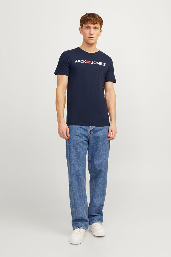 Jack & Jones T-shirt manga curta logo azul