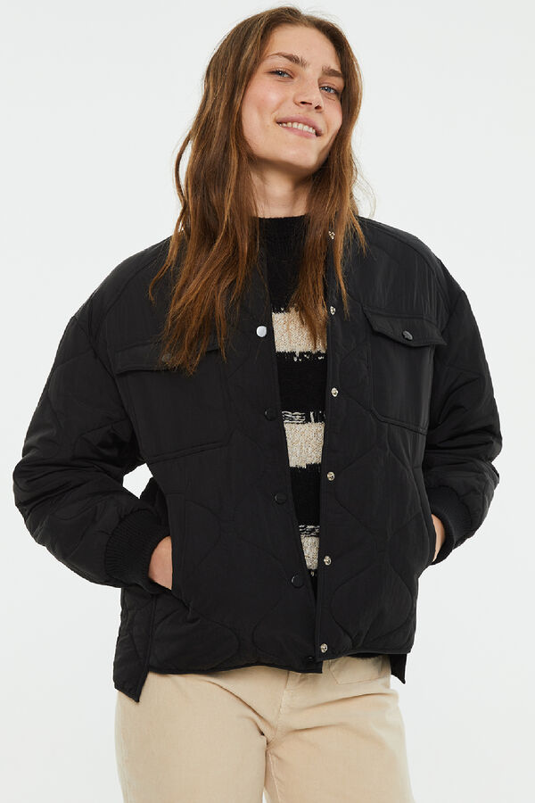 Springfield Short anorak with ribbed cuffs and neck black