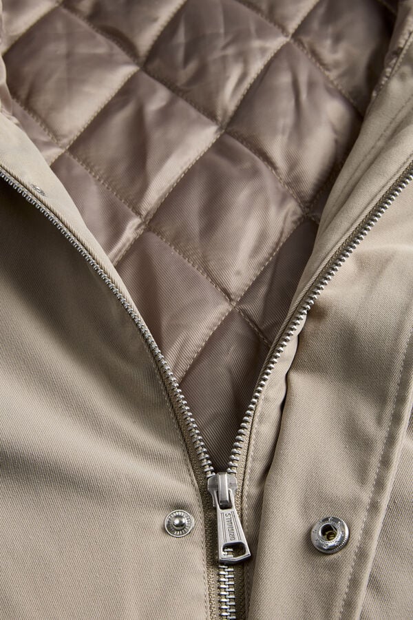 Jack & Jones Blus&atilde;o curto com colchetes cinzento