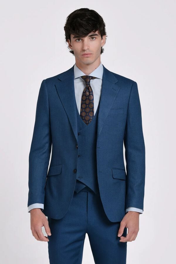 JVZ Blazer de fato texturizado azul