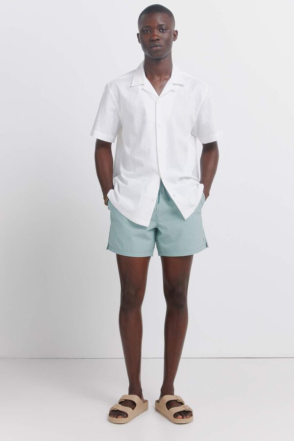 Springfield Fato de banho seersucker &agrave;s riscas azul