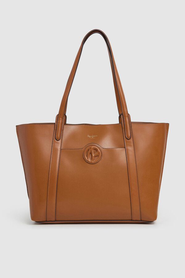 Pepe Jeans Mala tote bag efeito pele vison