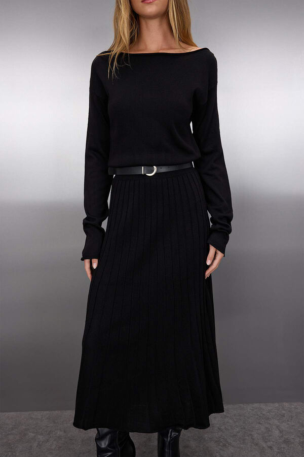 Trendyol Vestido comprido de malha preto