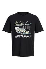 Jack & Jones PLUS T-shirt de manga curta estampada preto