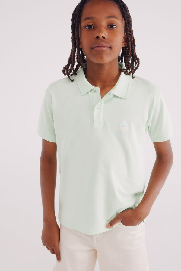 Springfield Kids Polo com logo infantil nas costas verde
