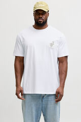 Jack & Jones PLUS T-shirt de algod&atilde;o estampada branco