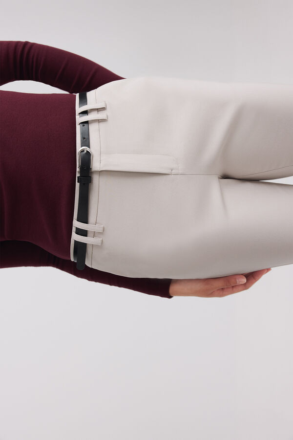 Springfield Cal&ccedil;as chino com cinto el&aacute;stico cru