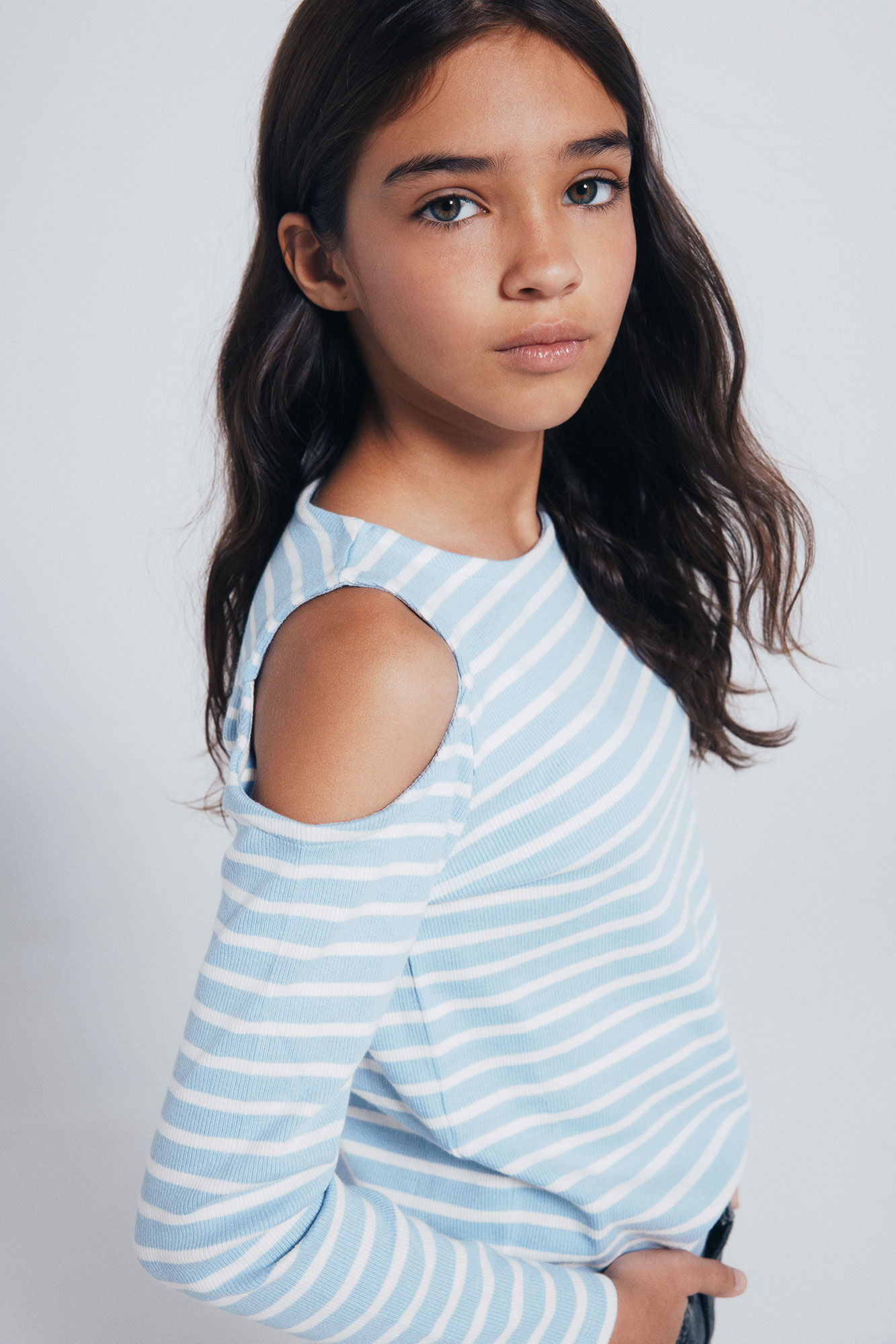 Springfield Kids Camiseta feminina canelada ombro a ombro