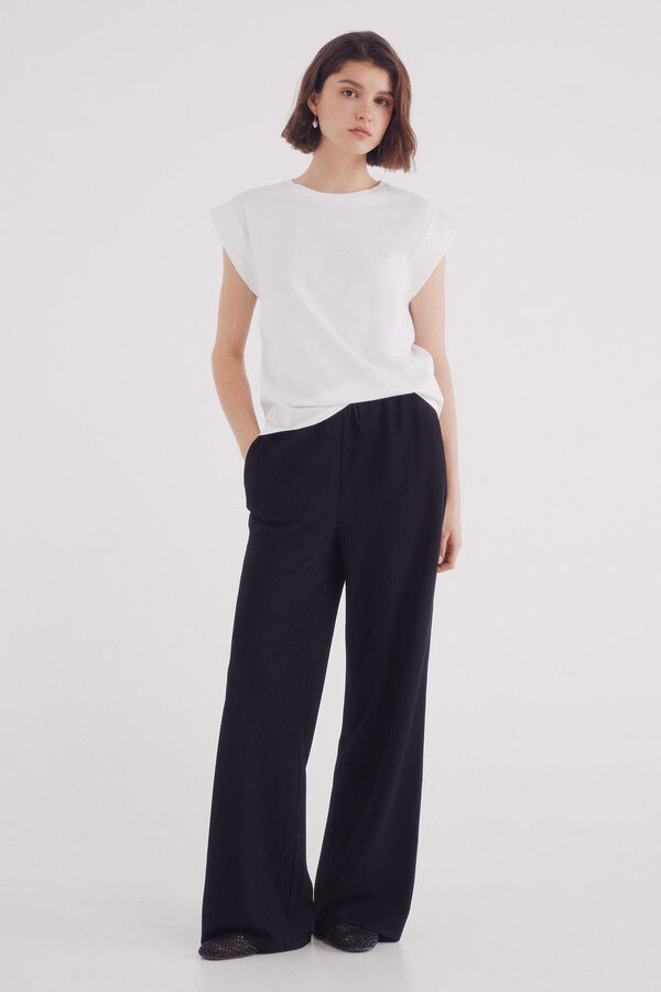 Springfield Camiseta manga ca&iacute;da lentejuelas blanco